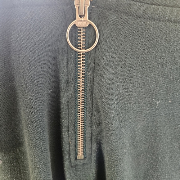 Green PINK Victoria's Secret Womens 3/4 Zip With Hood Sweater - Picture 5 of 5